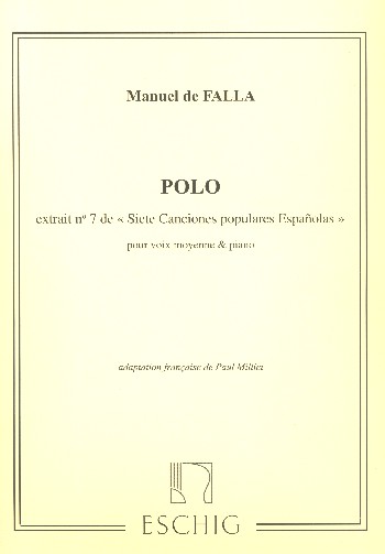 Polo&nbsp;&nbsp;pour voix moyenne et piano&nbsp;&nbsp;partition (sp/fr)
