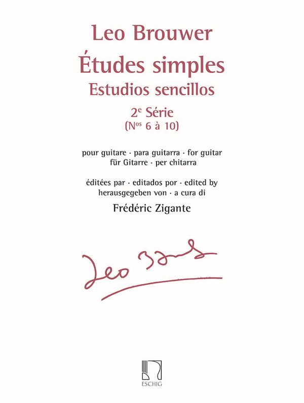 Etudes simples vol.2 (nos.6-10)&nbsp;&nbsp;pour guitare&nbsp;&nbsp;estudios sencillos