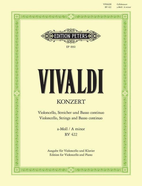 Konzert a-Moll RV422&nbsp;&nbsp;für Violoncello und Orchester&nbsp;&nbsp;für Violoncello und Klavier