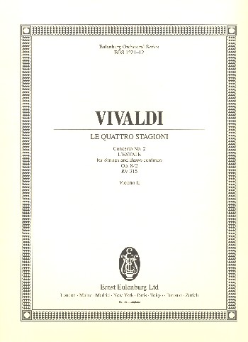 Concerto op.8,2 RV315&nbsp;&nbsp;für Violine, Streichorchester und Bc&nbsp;&nbsp;Violine 2