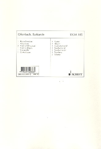 Barcarole aus Hoffmanns Erzählungen&nbsp;&nbsp;für Salonorchester&nbsp;&nbsp;