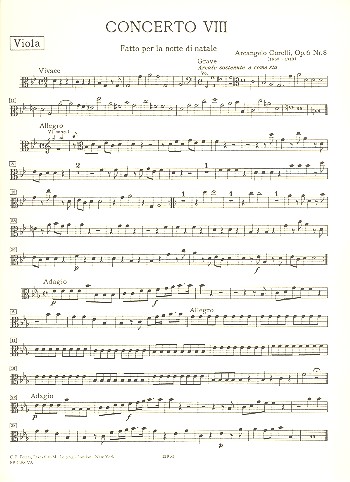 Concerto grosso g-Moll op.6,8  für 2 Violinen, Violoncello, Streicher und Bc  Viola