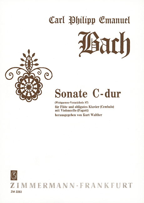 Sonate C-Dur  für Flöte, Violoncello und Klavier  Partitur und Stimmen