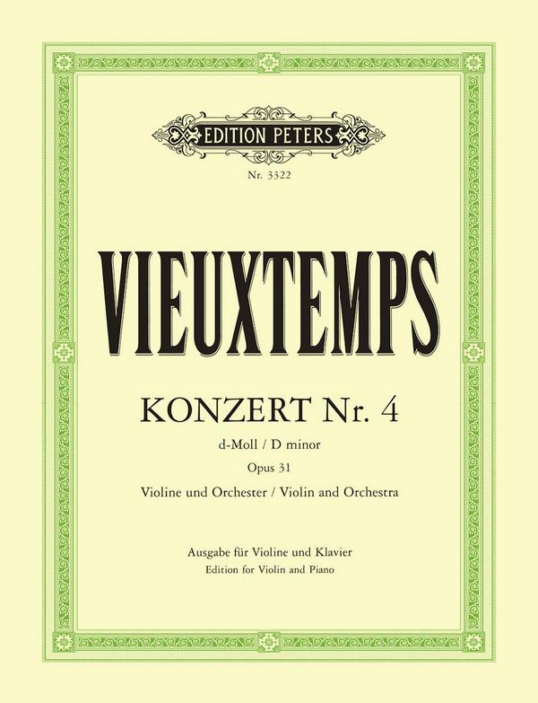 Konzert d-Moll Nr.4 op.31 für Violine und Orchester&nbsp;&nbsp;für Violine und Klavier&nbsp;&nbsp;