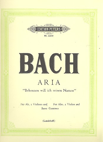 Bekennen will ich seinen Namen&nbsp;&nbsp;Kantate Nr.200 BWV200&nbsp;&nbsp;Partitur und 3 Stimmen (dt)