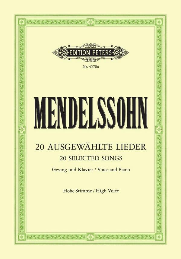 Ausgewählte Lieder&nbsp;&nbsp;für hohe Singstimme und Klavier (dt)&nbsp;&nbsp;