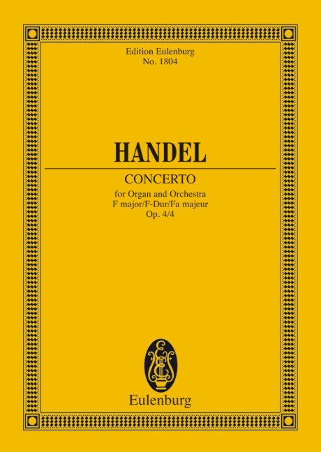 Concerto f major op.4/4  for organ and string orchestra  Studienpartitur