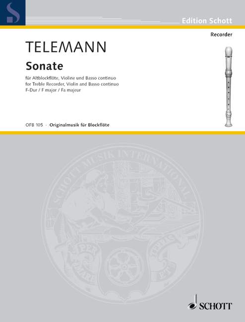 Sonate F-Dur&nbsp;&nbsp;für Alt-Blockflöte, Violine und Basso continuo, Violoncello (Viola da &nbsp;&nbsp;