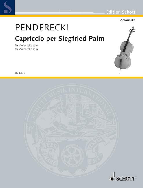 Capriccio per Siegfried Palm (1968)  für Violoncello  