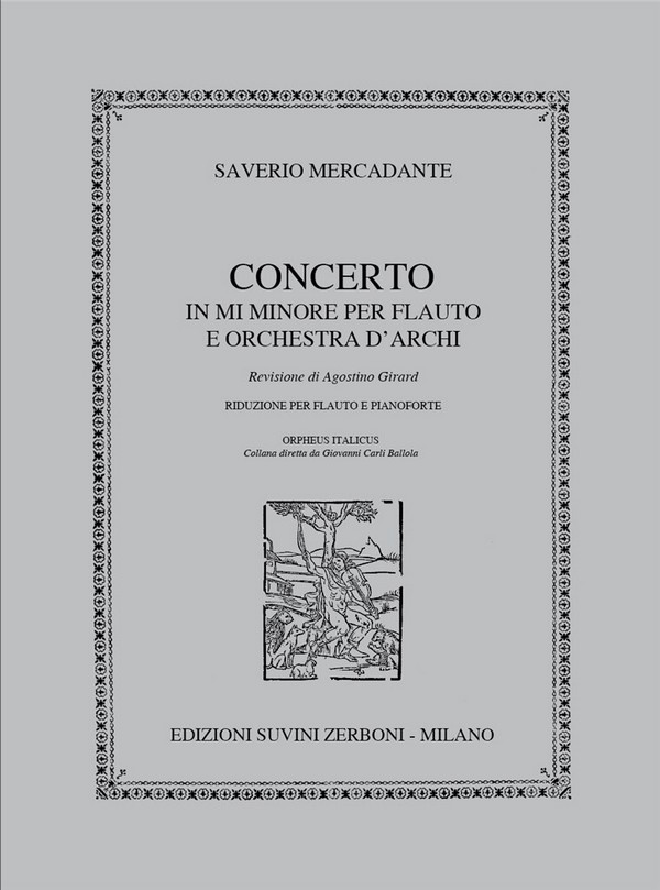 Concerto mi minore  per flauto e archi  per flauto e piano