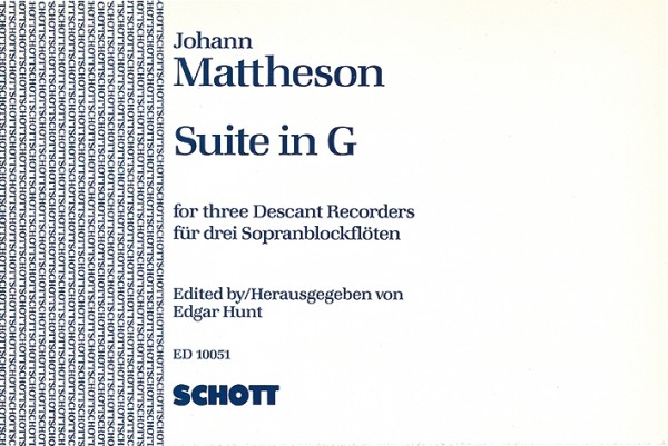 Suite G major op.1,5  for 3 descant recorders  score