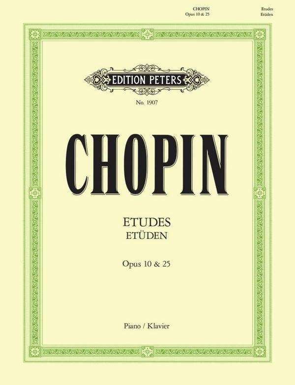 Etüden op.10, op.25 und 3 Etüden ohne opus  für Klavier  