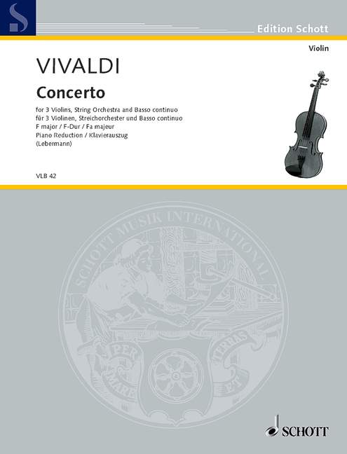 Konzert F-Dur RV551&nbsp;&nbsp;für 3 Violinen und Streicher&nbsp;&nbsp;für 3 Violinen und Klavier
