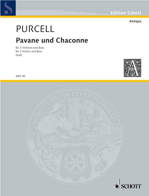 Pavane und Chaconne&nbsp;&nbsp;für 3 Violinen (oder andere Melodie-Instrumente) und Bass&nbsp;&nbsp;Partitur und Stimmen - Partitur, 1 Violine 1, 1 Violine 2, 1 Violine 3
