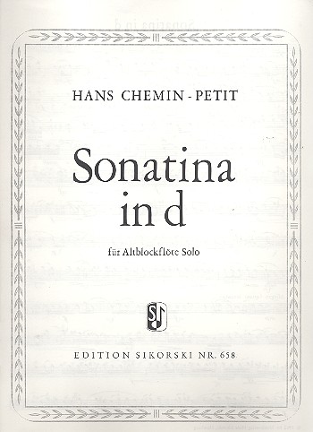 Sonatina d-Moll  für Altblockflöte solo  