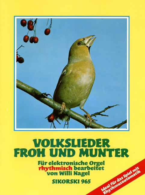 Volkslieder froh und munter&nbsp;&nbsp;für E-Orgel&nbsp;&nbsp;