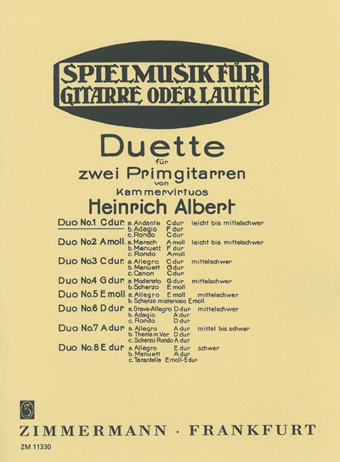 Duett C-Dur Nr.1  für 2 Primgitarren  Stimmen