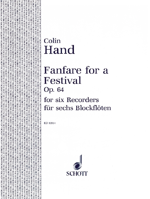 Fanfare for a Festival op.64  for 6 recorders (SSATTB)  score