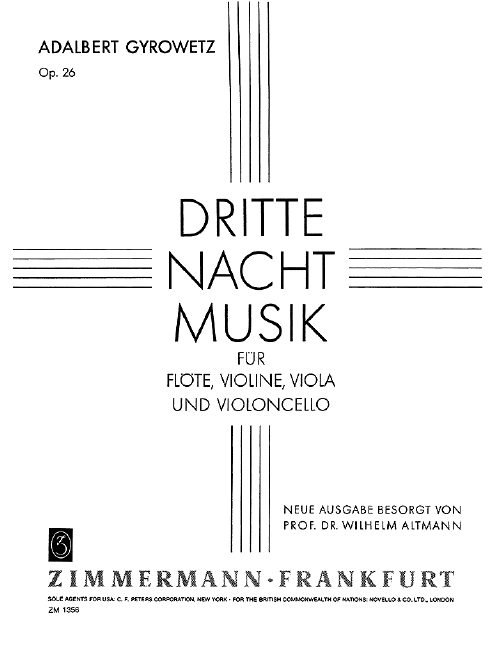 Dritte Nachtmusik op.26  für Flöte und Streichtrio  Stimmen