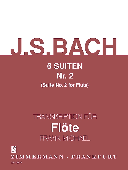 6 Suiten Band 2 (Nr.2) BWV1008&nbsp;&nbsp;für Flöte solo&nbsp;&nbsp;