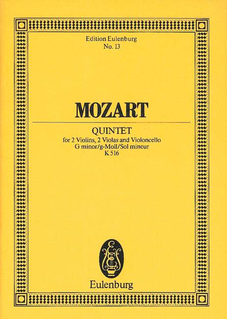 Quintett g-Moll KV516&nbsp;&nbsp;für 2 Violinen, 2 Violen und Violoncello&nbsp;&nbsp;Studienpartitur