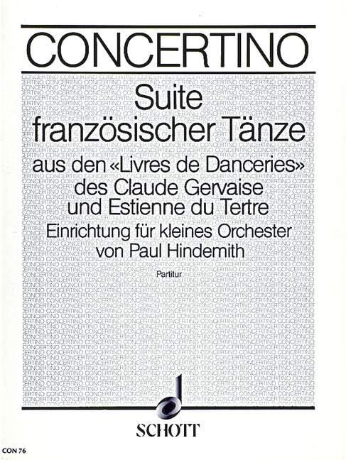 Suite französischer Tänze&nbsp;&nbsp;für kleines Orchester&nbsp;&nbsp;Partitur