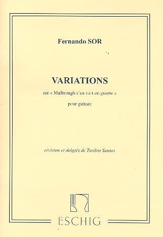 Variations sur ''Malbrough s'en va-t-en guerre''&nbsp;&nbsp;pour guitare&nbsp;&nbsp;