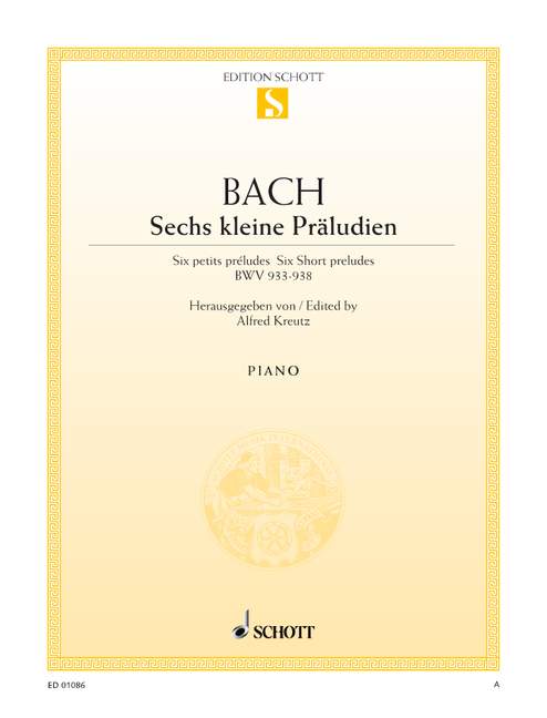 Sechs kleine Präludien BWV 933-938&nbsp;&nbsp;für Klavier&nbsp;&nbsp;