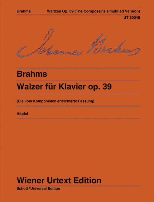 Walzer op.39 erleichterte Fassung&nbsp;&nbsp;für Klavier&nbsp;&nbsp;