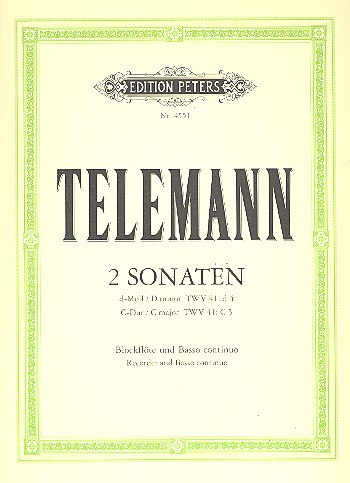 2 Sonaten  für Blockflöte und Bc  Partitur und Stimmen