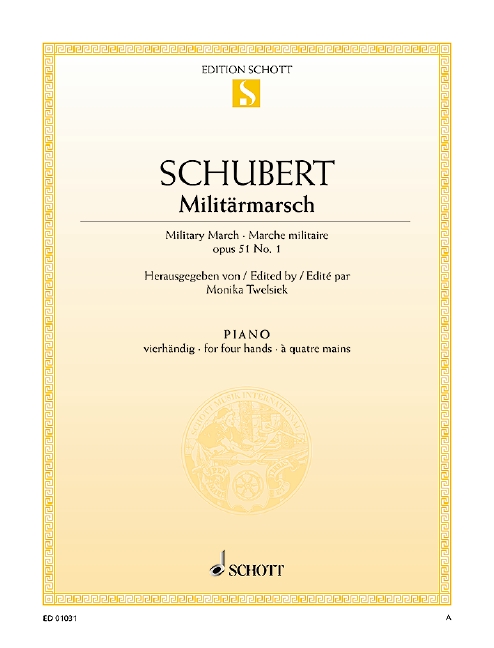 Militärmarsch op.51,1&nbsp;&nbsp;für Klavier zu 4 Händen&nbsp;&nbsp;