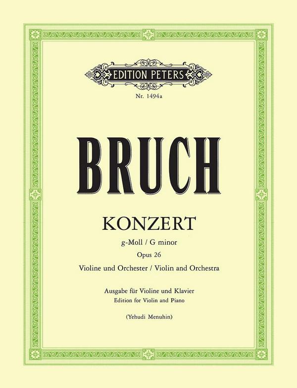 Konzert g-Moll op.26 für Violine und Orchester  für Violine und Klavier  