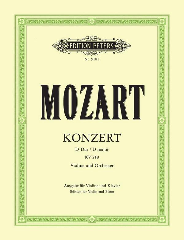 Konzert D-Dur Nr.4 KV218&nbsp;&nbsp;für Violine und Orchester&nbsp;&nbsp;für Violine und Klavier