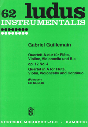 Quartett A-Dur Nr.4 op.12 für  Flöte, Violine, Violoncello und Bc  