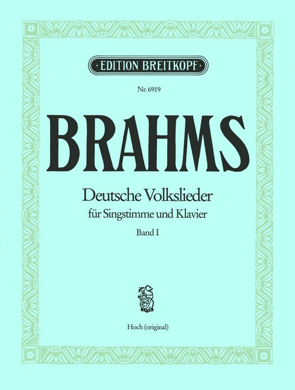 Deutsche Volkslieder Band 1 (Nr. 1-21)&nbsp;&nbsp;für hohe Singstimme (original) und Klavier&nbsp;&nbsp;