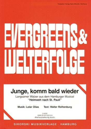 Junge komm bald wieder:  Einzelausgabe Gesang und Klavier  