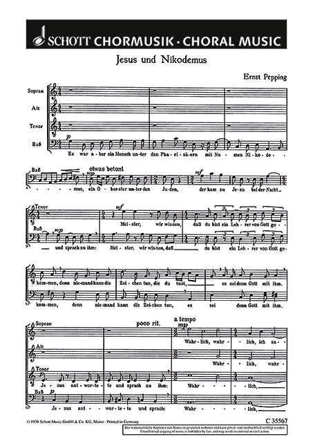 Jesus und Nikodemus  für gem Chor a cappella  Partitur
