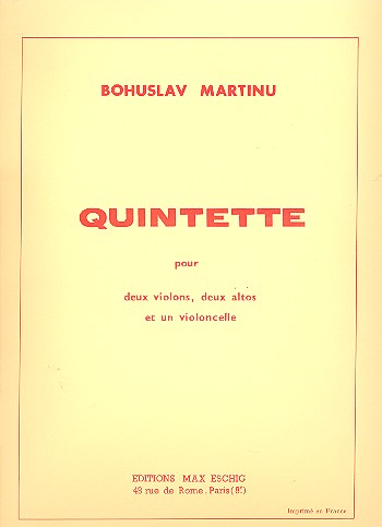 Quintette&nbsp;&nbsp;pour deux violons, deux altos et violoncelle&nbsp;&nbsp;5 parties