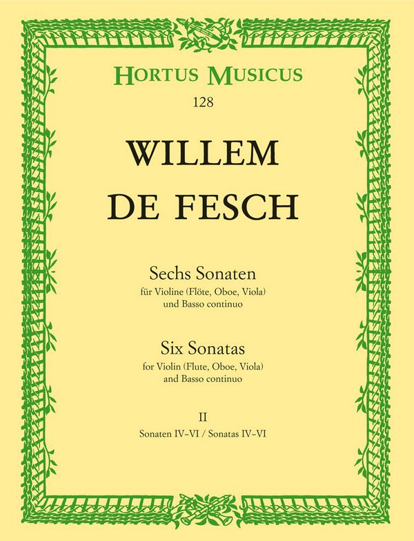 6 Sonaten Band 2 (Nr.4-6)  für Violine (Flöte, Oboe, Viola) und Bc  