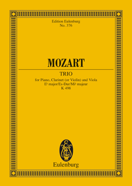 Trio in e Flat Major KV498&nbsp;&nbsp;for clarinet, viola and Piano&nbsp;&nbsp;study score