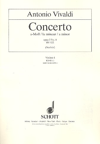 Concerto a-Moll op.3,8 RV522  für 2 Violinen, Streicher und Orgel  Violine 1