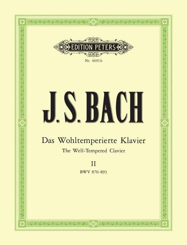Das wohltemperierte Klavier Teil 2 BWV870-893&nbsp;&nbsp;für Klavier&nbsp;&nbsp;
