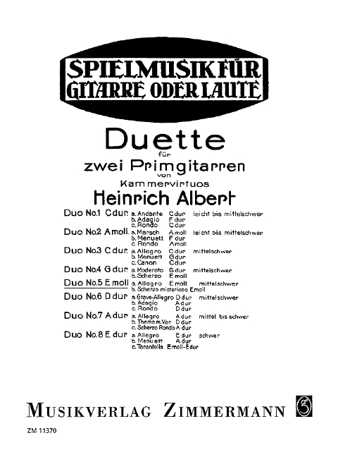 Duett e-Moll Nr.5 für 2 Primgitarren  2 Stimmen  