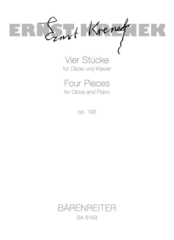 4 Stücke  für Oboe und Klavier  
