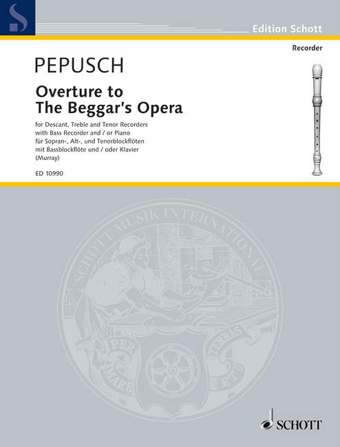 The Beggar's Opera Overture&nbsp;&nbsp;for 4 recorders (satb)&nbsp;&nbsp;score and parts