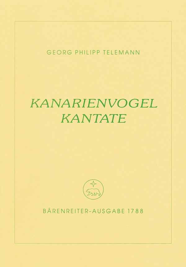 Kanarienvogel-Kantate Trauermusik&nbsp;&nbsp;eines kunsterfahrenen Canarienvogels&nbsp;&nbsp;Partitur und Stimmen