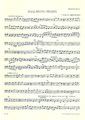 Jesu meine Freude für Soli (SSB),&nbsp;&nbsp;Chor und Instrumente&nbsp;&nbsp;Cello / Bass