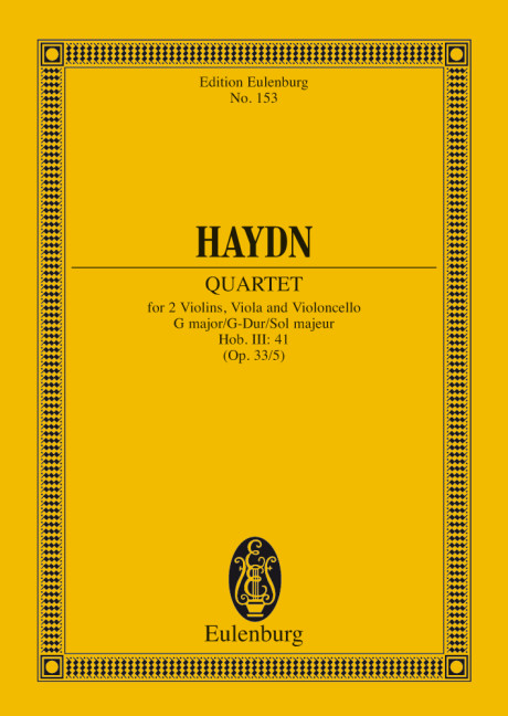 Streichquartett G-Dur op.33,5 Hob.III:41&nbsp;&nbsp;für Streichquartett&nbsp;&nbsp;Studienpartitur
