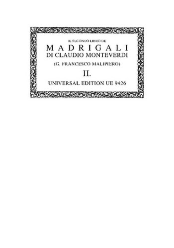 Il secondo libro de madrigali&nbsp;&nbsp;a cinque voci&nbsp;&nbsp;Partitur (it)