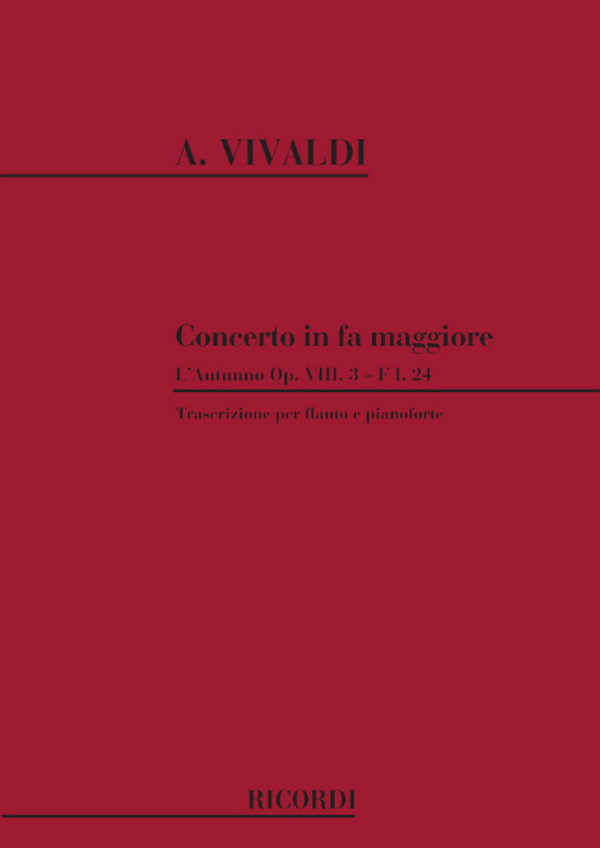 Konzert F-Dur RV293 für&nbsp;&nbsp;Flöte und Streicher für&nbsp;&nbsp;Flöte und Klavier